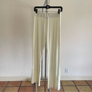 Cream Plisse Pants